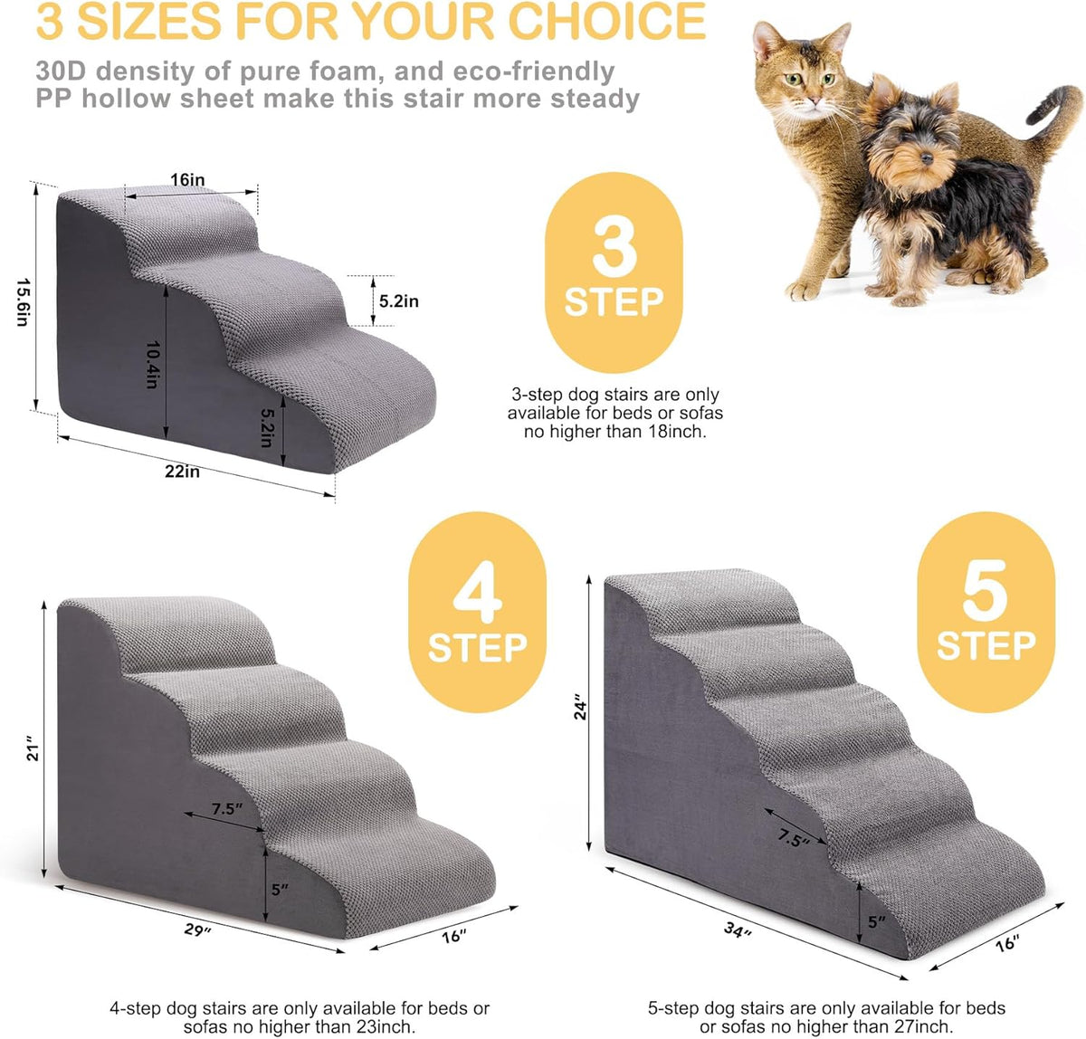 Dog Stairs Ramp for Bed