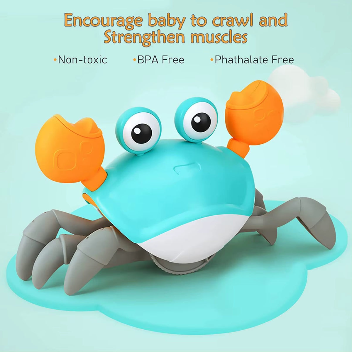 CrabbyDash Smart Escape Toy – The Musical, Moving Pet Kids Can’t Catch