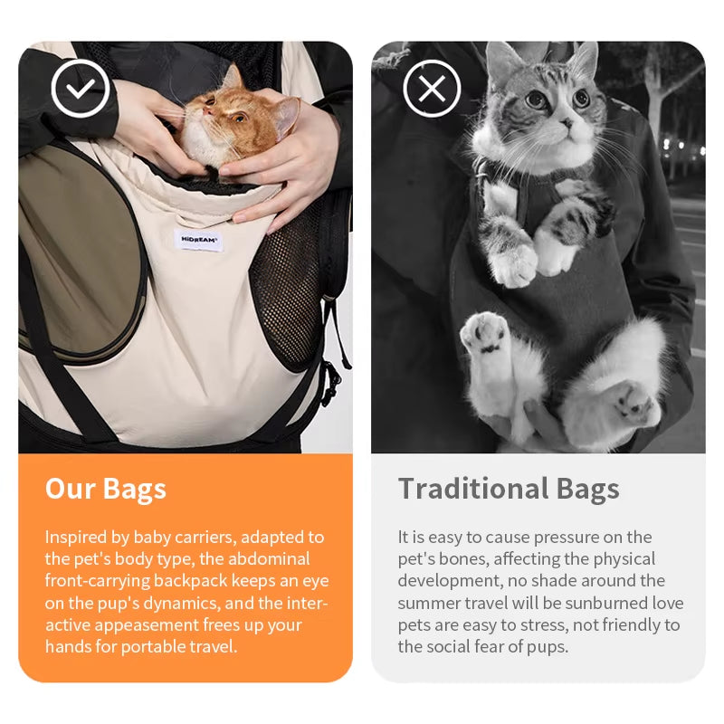 Pet Front Carry Chest Backpack – Stylish, Secure & Super Comfortable for Outdoor Adventures